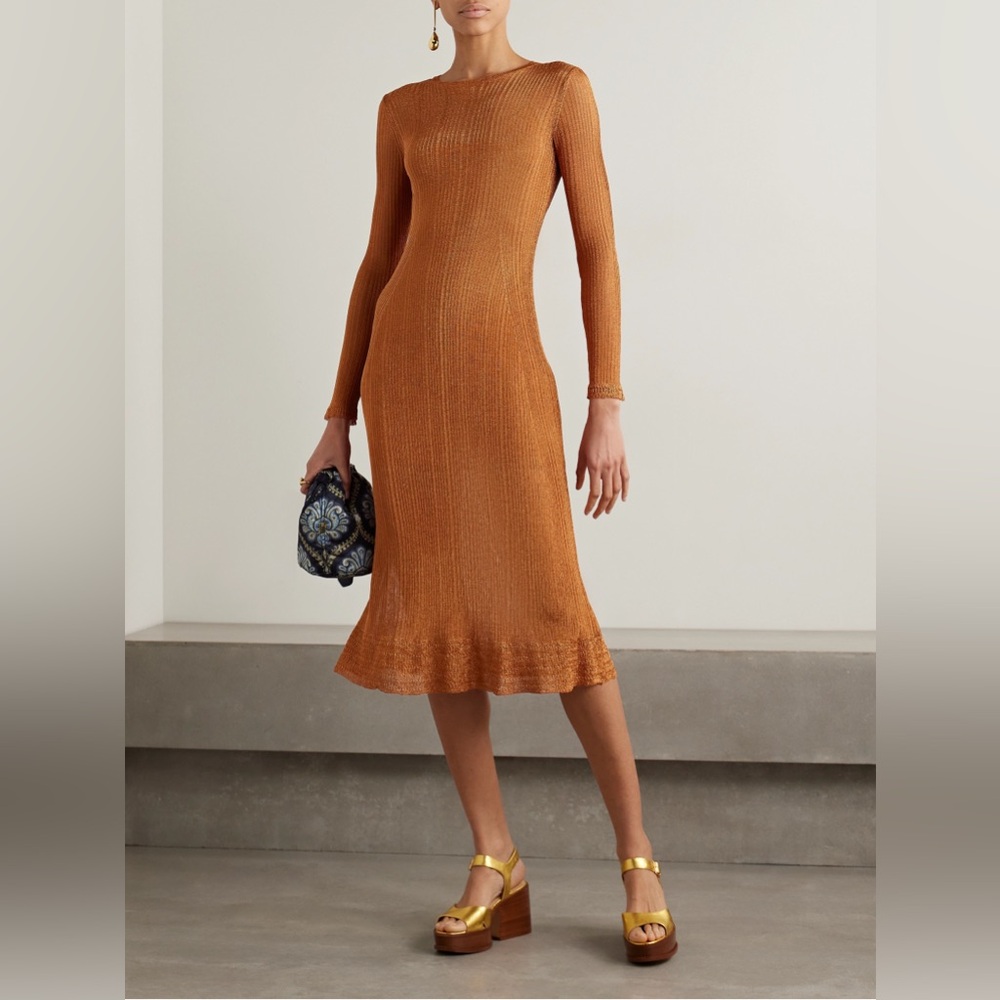 NWT $690 Ulla Johnson Simone Long Sleeve Rib Sweater Dress